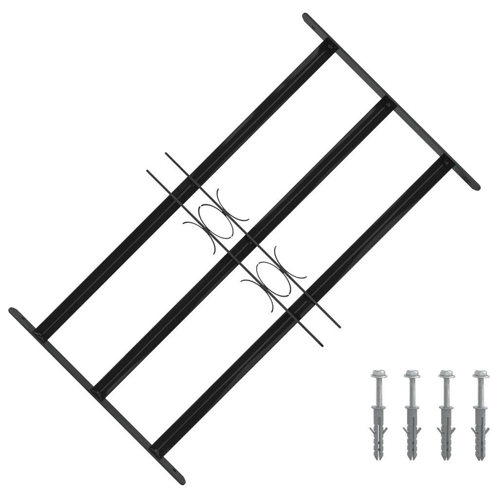 Griglia per Finestra 75.5 x 45 cm Acciaio Verniciato a Polvere Nero