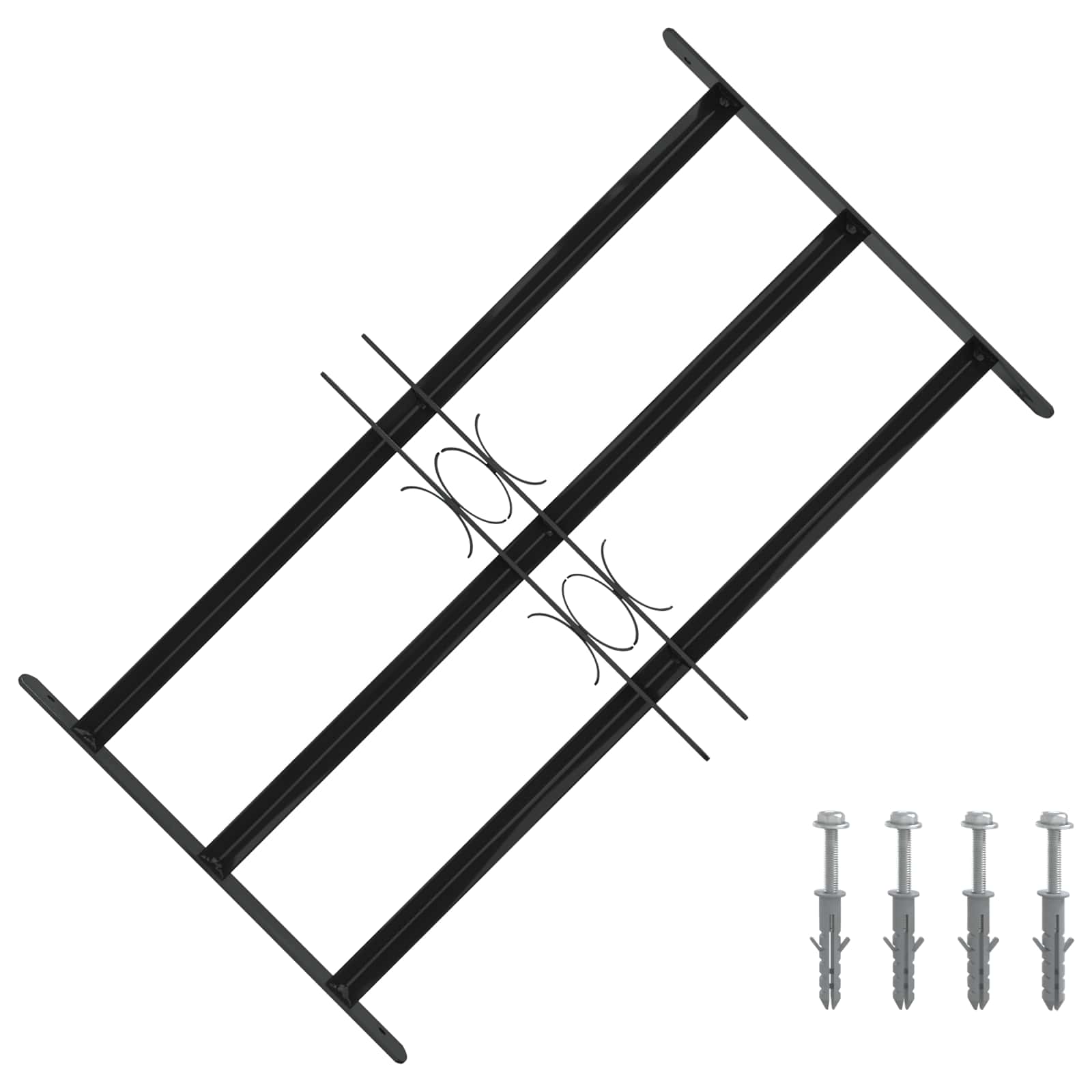 Griglia per Finestra 75.5 x 45 cm Acciaio Verniciato a Polvere Nero