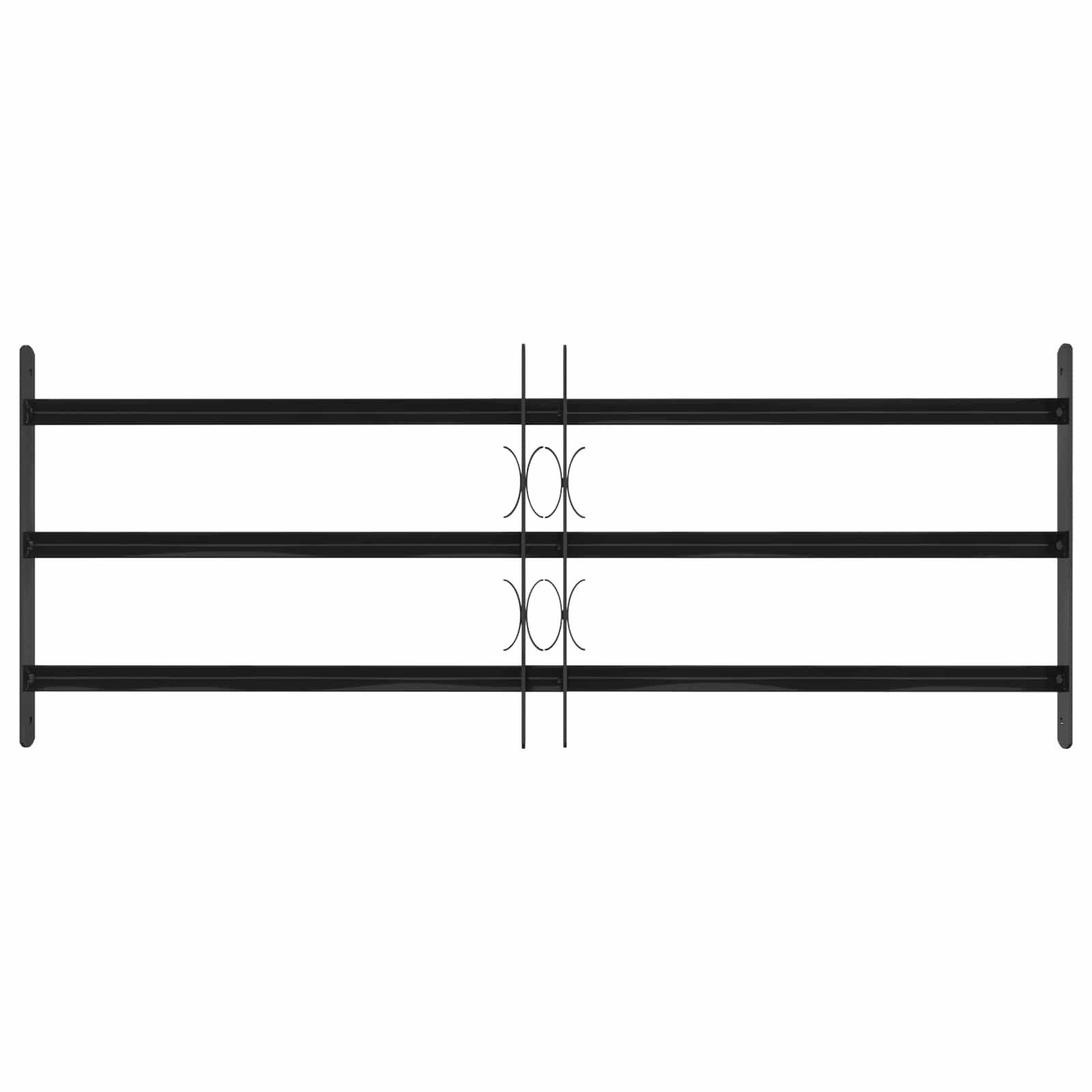 Griglia Finestra 116 x 45 cm Acciaio Verniciato a Polvere Nero