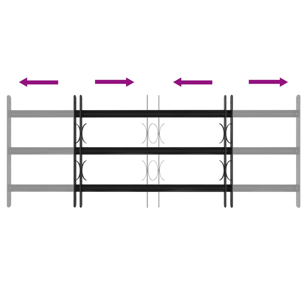 Griglia Finestra 116 x 45 cm Acciaio Verniciato a Polvere Nero