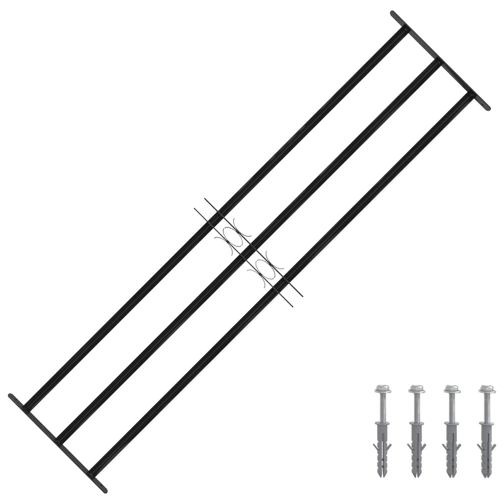 Griglia Finestra 174 x 45 cm Acciaio Verniciato a Polvere Nero