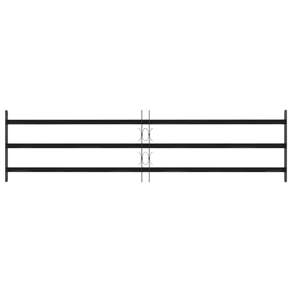 Griglia Finestra 174 x 45 cm Acciaio Verniciato a Polvere Nero