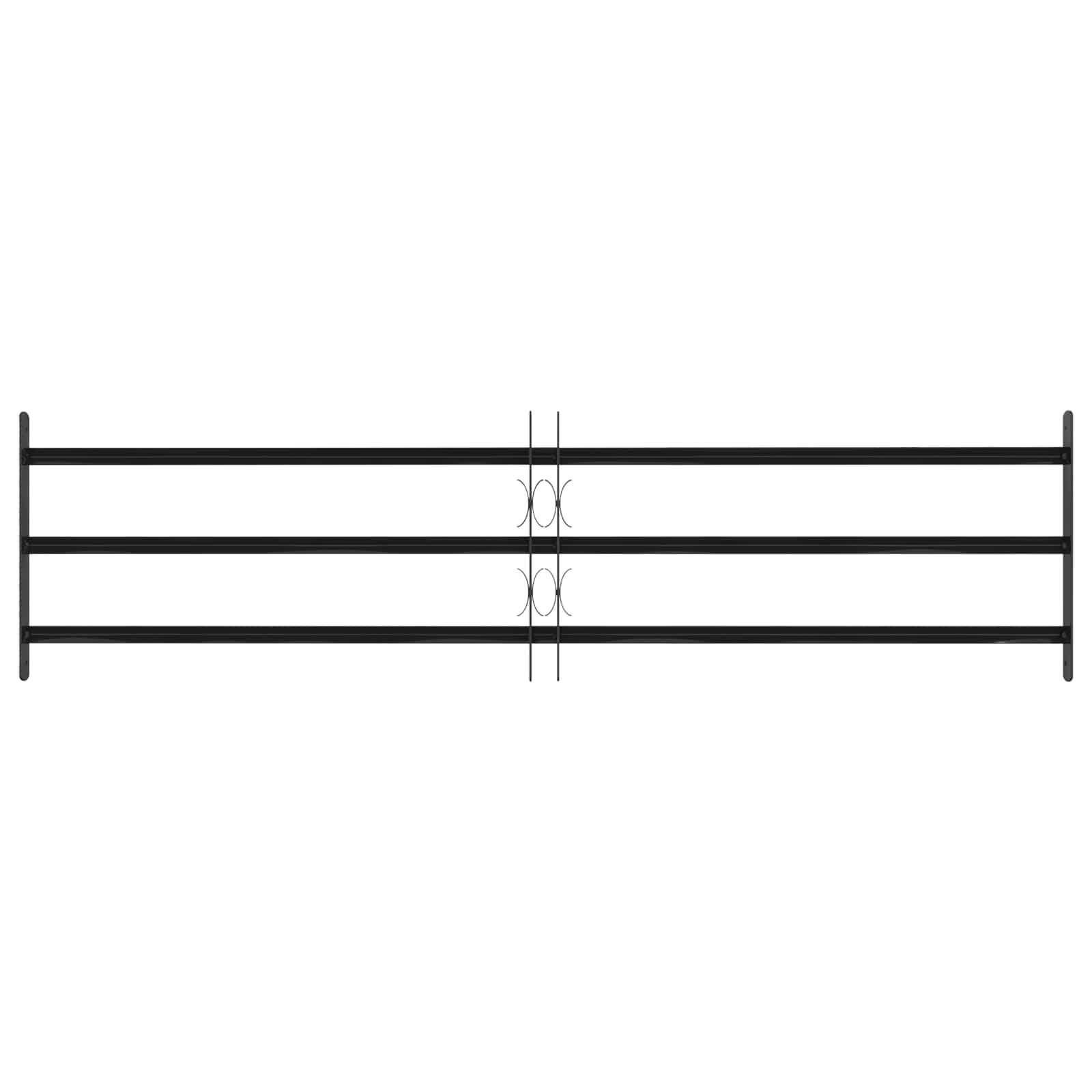 Griglia Finestra 174 x 45 cm Acciaio Verniciato a Polvere Nero