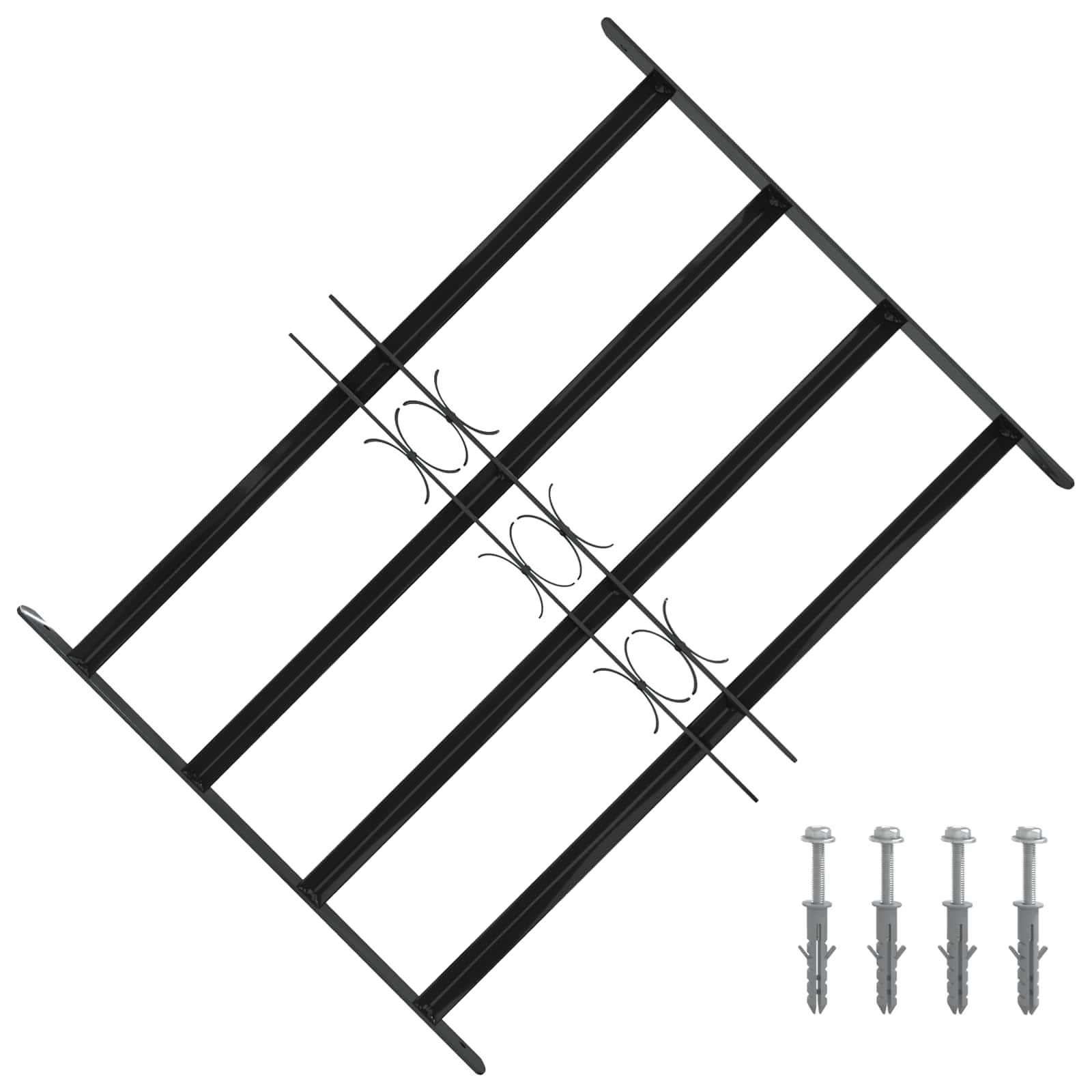 Griglia Finestra 75.5 x 60 cm Acciaio Verniciato Nero