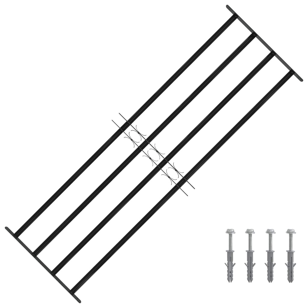Griglia Finestra 175 x 60 cm Acciaio Verniciato a Polvere Nero