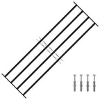 Griglia Finestra 175 x 60 cm Acciaio Verniciato a Polvere Nero