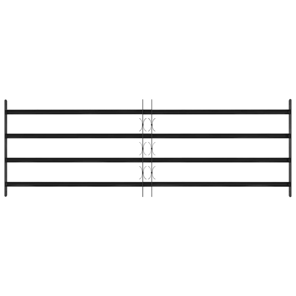 Griglia Finestra 175 x 60 cm Acciaio Verniciato a Polvere Nero