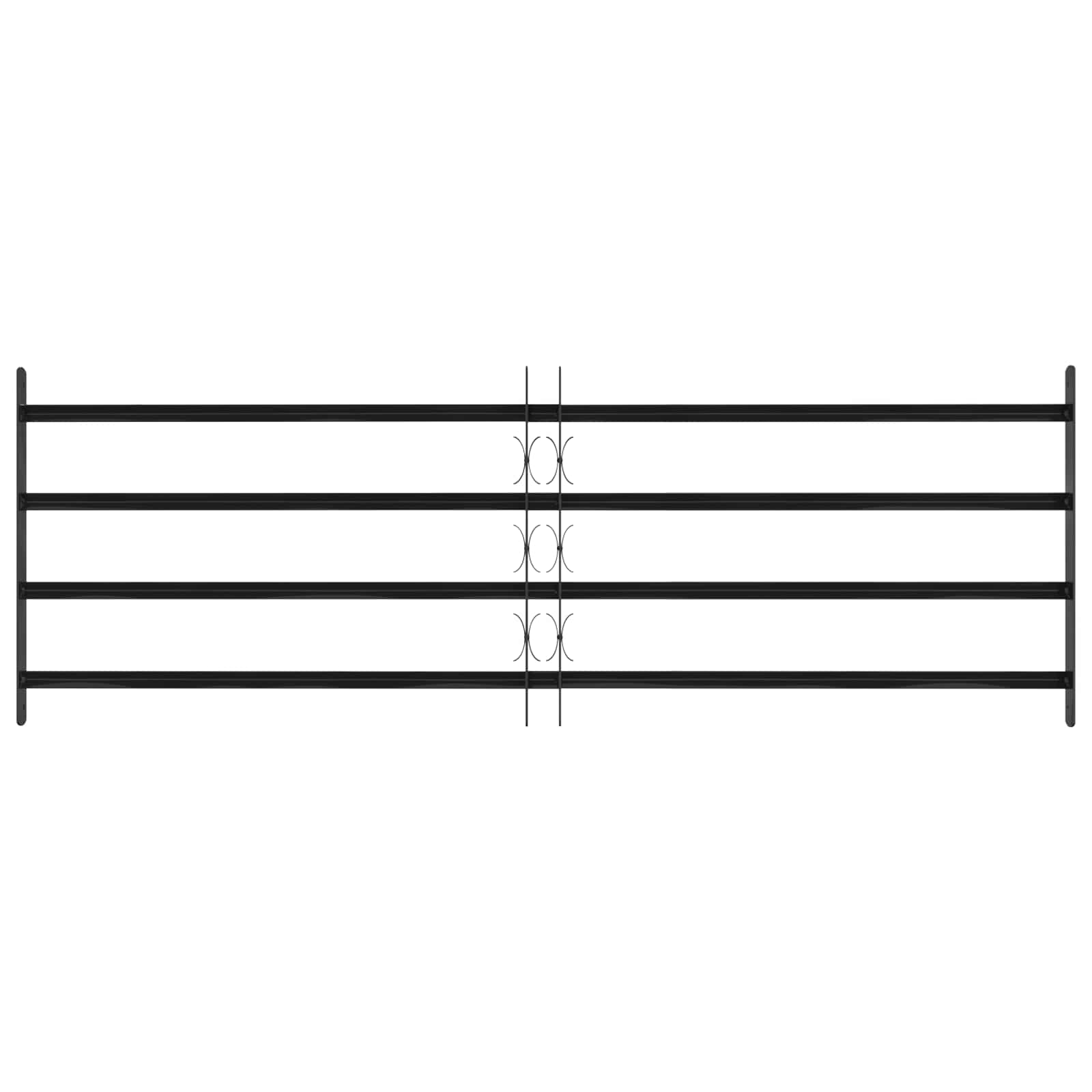 Griglia Finestra 175 x 60 cm Acciaio Verniciato a Polvere Nero