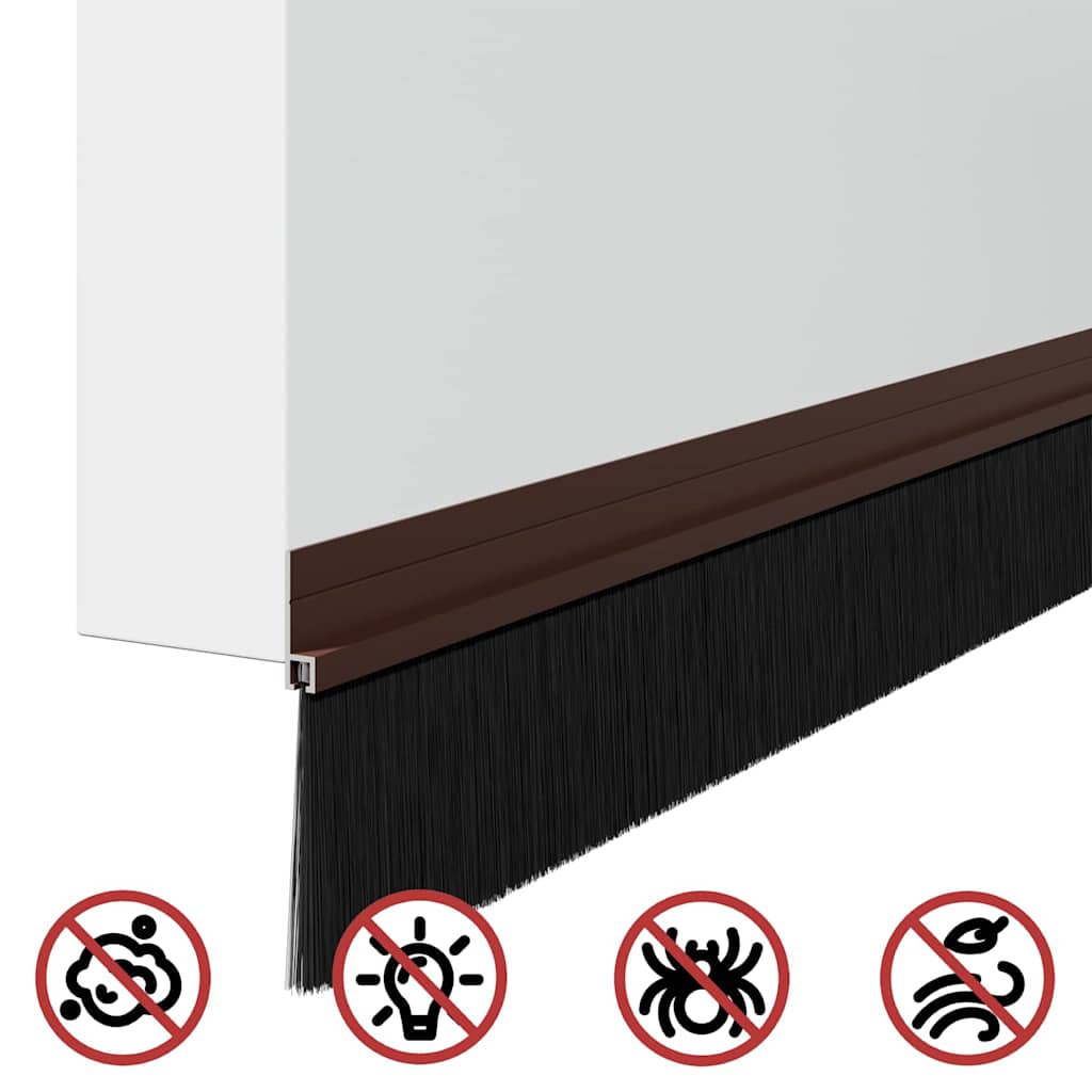 Spazzole per porte autoadesive marrone 100 cm (2 pezzi)
