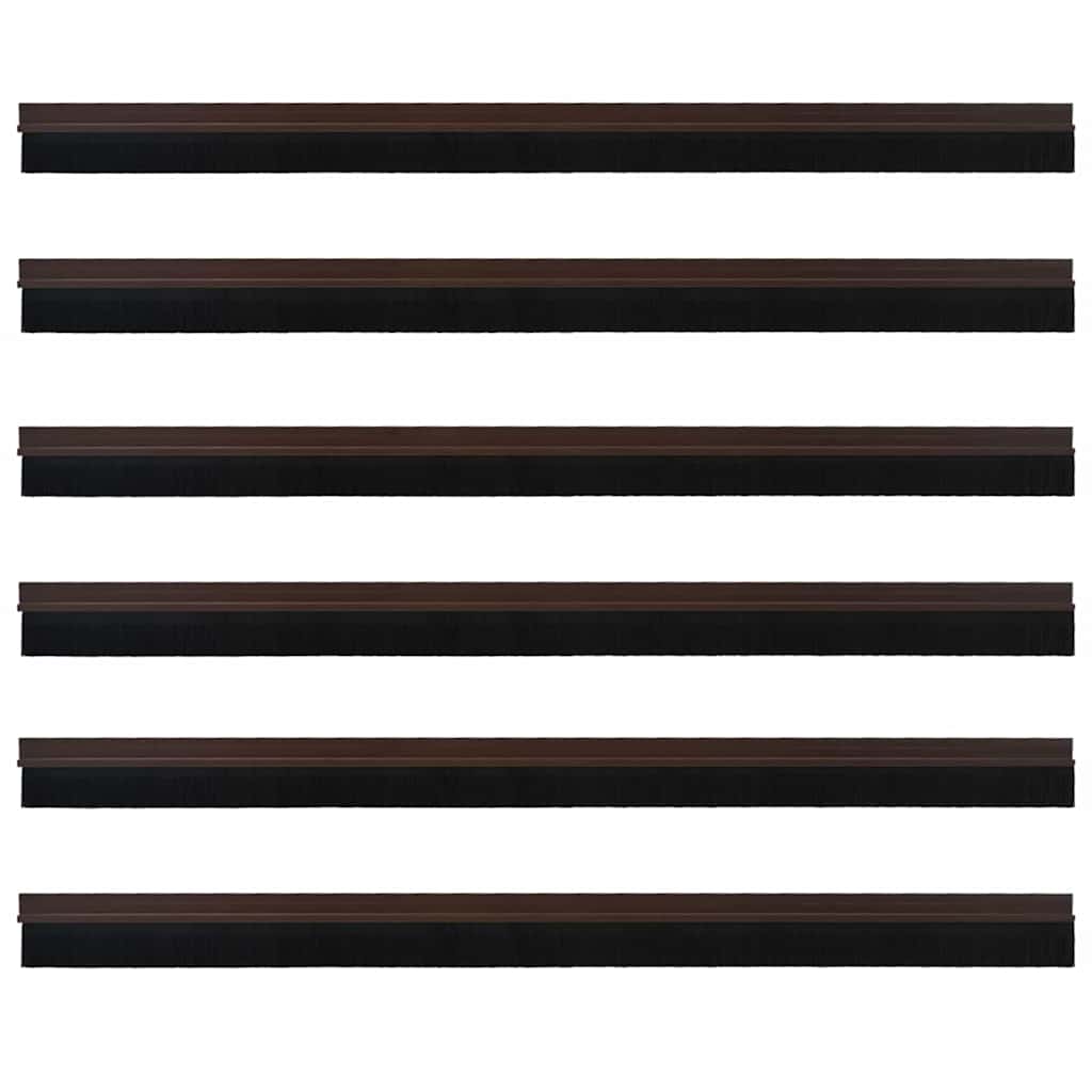 Guarnizione a spazzola per porta autoadesiva 100 cm marrone - Set 6 pezzi