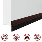 Guarnizione a spazzola per porta autoadesiva 100 cm marrone - Set 6 pezzi