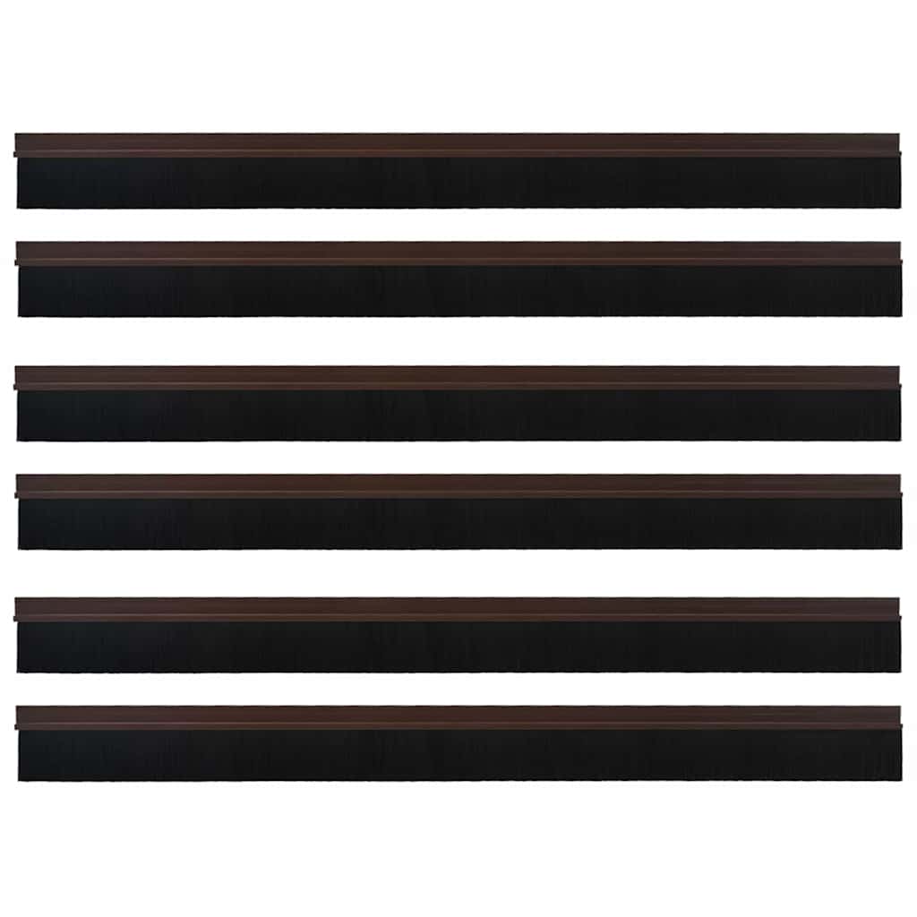 Spazzole per porte autoadesive 6 pezzi Marrone 100 cm