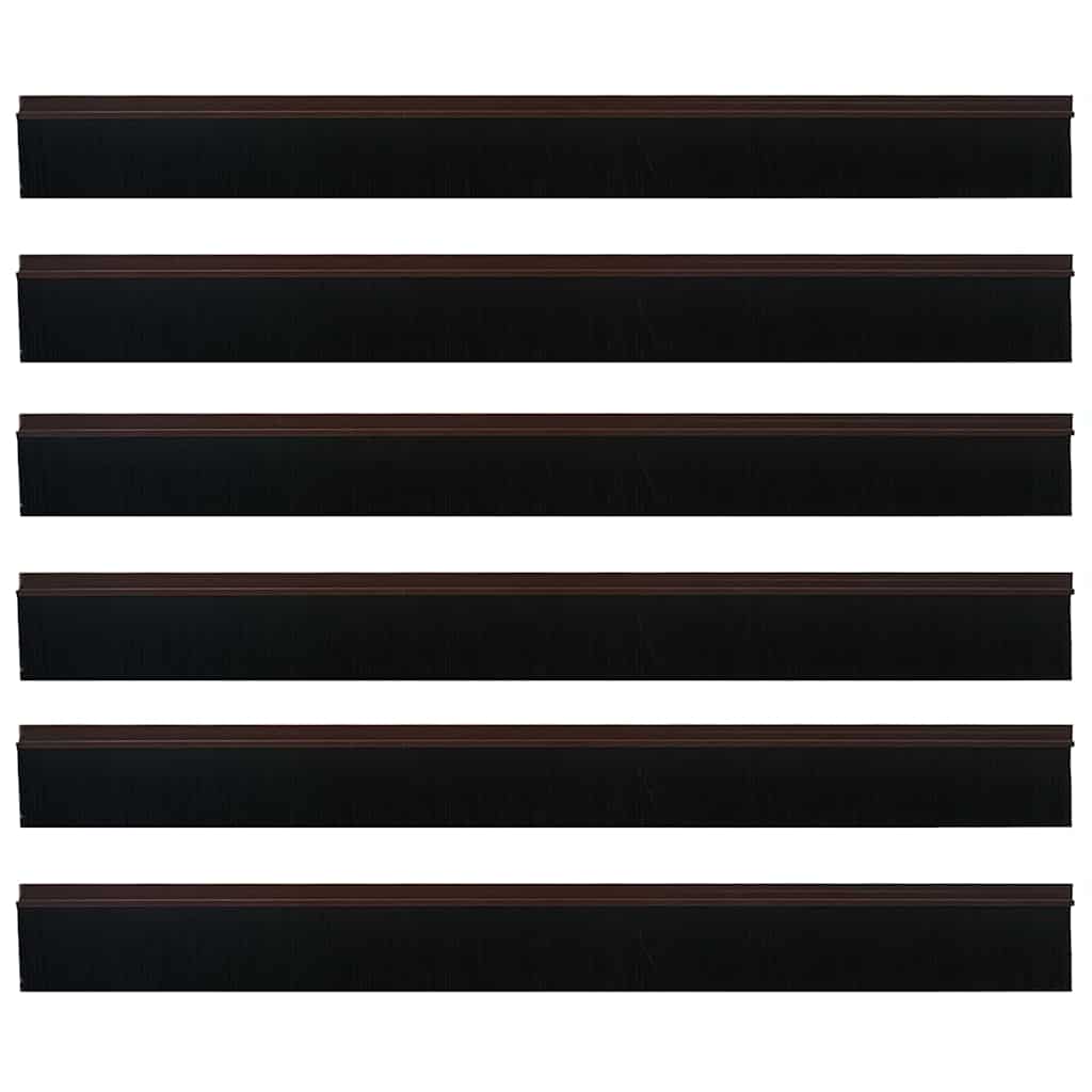 Spazzole per porte autoadesive 6 pezzi Marrone 100 cm