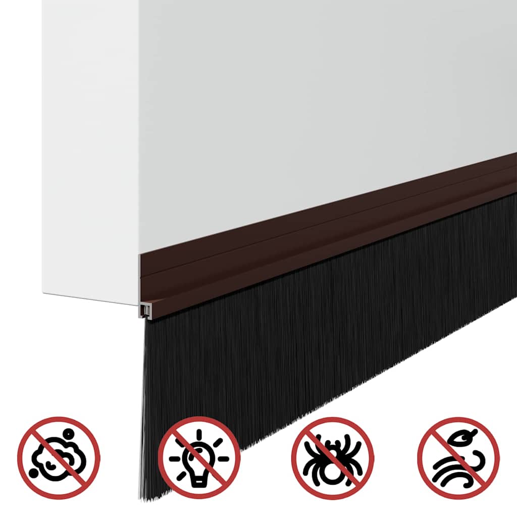 Spazzole per porte autoadesive 6 pezzi Marrone 100 cm