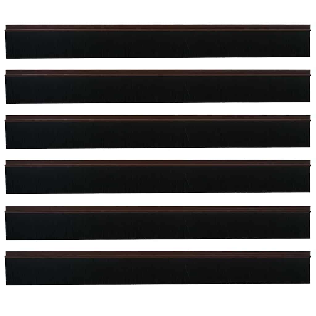 Spazzole per porte autoadesive 6 pz Marrone 100 cm