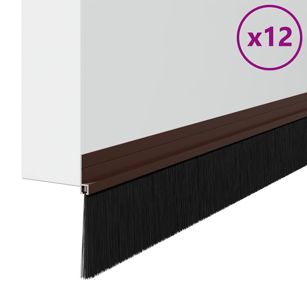 Spazzole per porte autoadesive marrone 100 cm - Set 12 pezzi