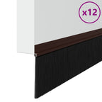 Spazzole per porte autoadesive 12 pezzi Marrone 100 cm