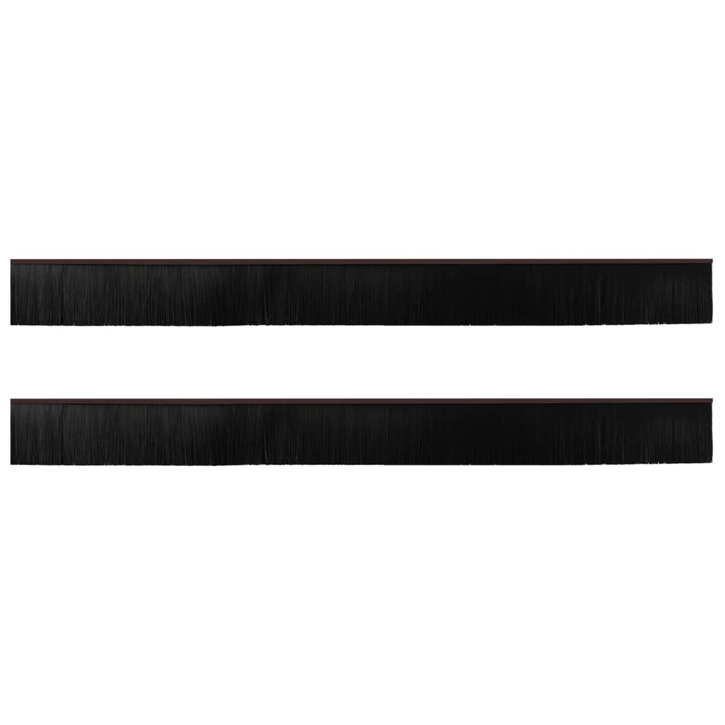 Guarnizioni a spazzola adesive per porte 100 cm marrone lega di alluminio - Set 2 pezzi