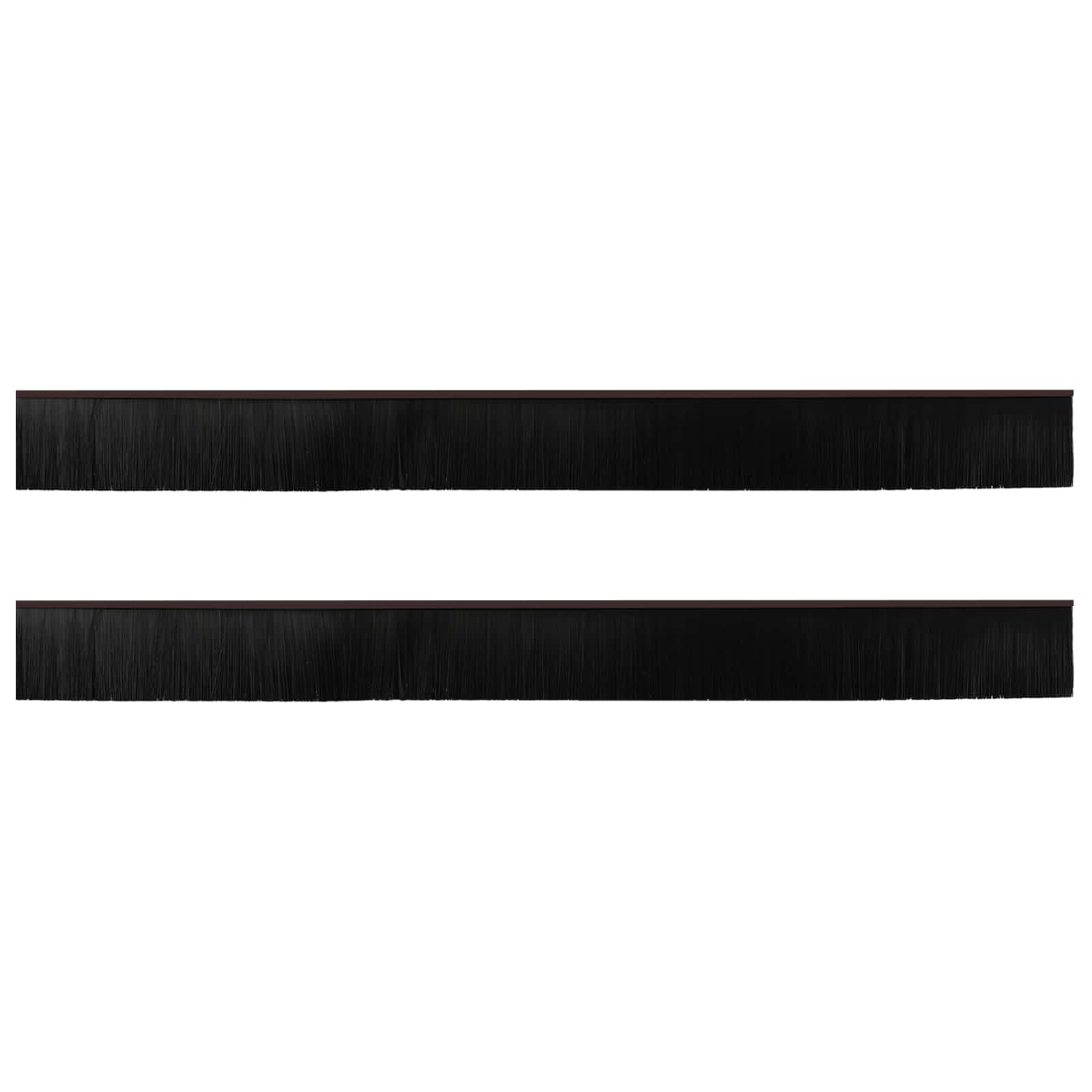 Guarnizioni a spazzola adesive per porte 100 cm marrone lega di alluminio - Set 2 pezzi