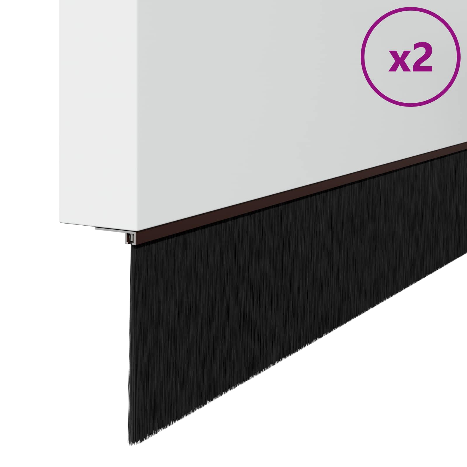 Spazzole per porte autoadesive 2 pezzi Marrone 100 cm