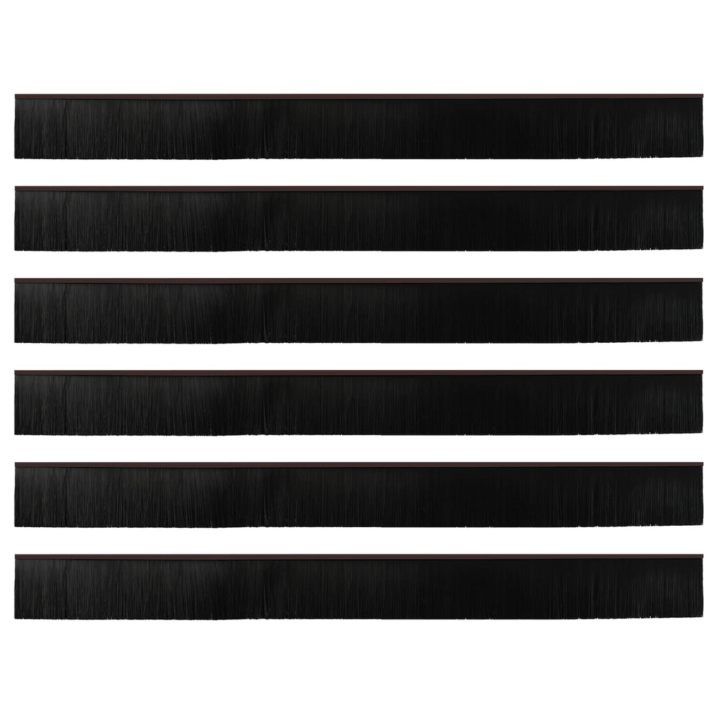 Guarnizioni a spazzola autoadesive per porte in alluminio 100 cm marrone (6 pezzi)