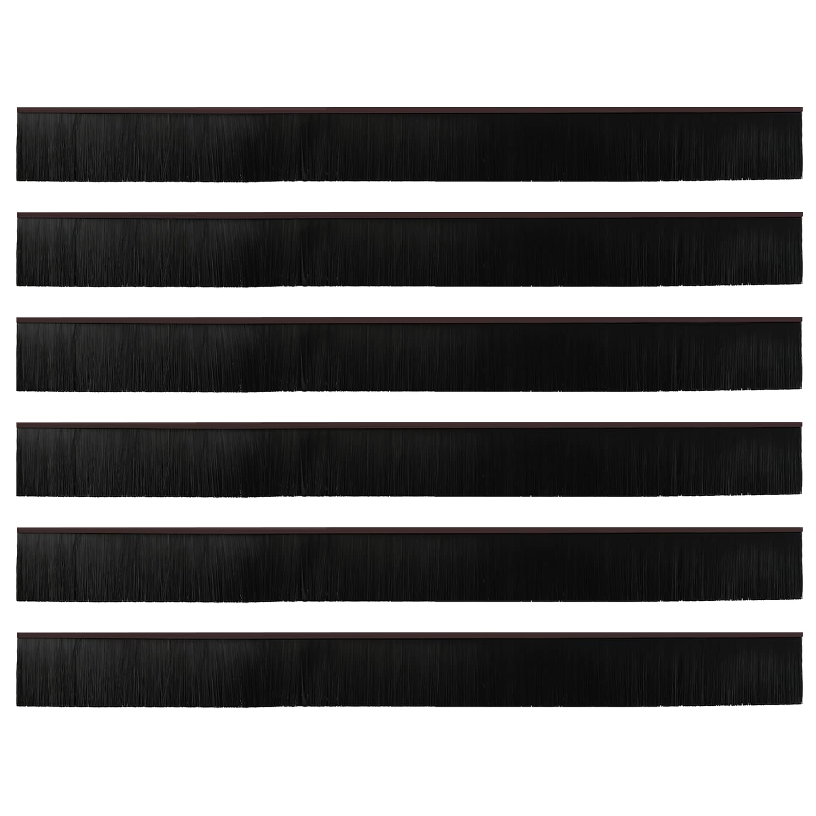 Guarnizioni a spazzola autoadesive per porte in alluminio 100 cm marrone (6 pezzi)