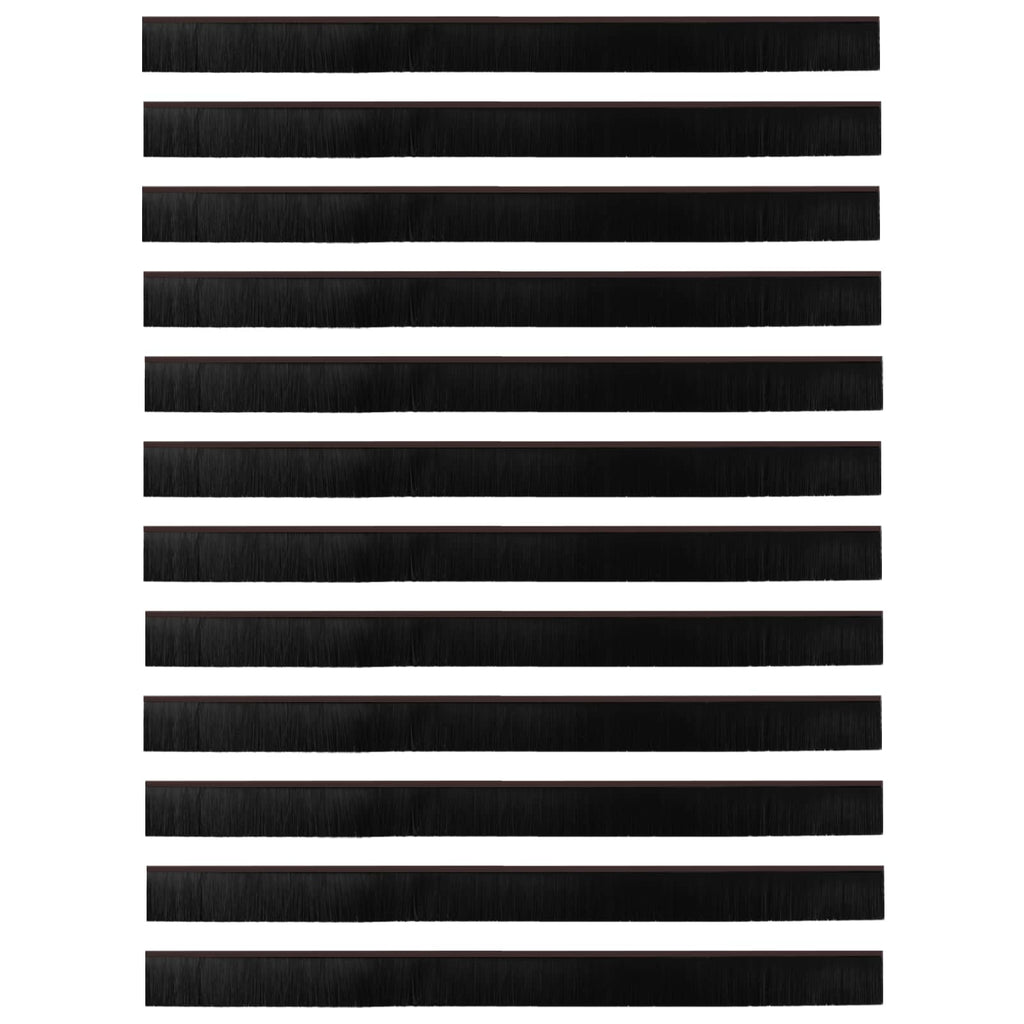 Guarnizioni a spazzola autoadesive per porte in alluminio 100 cm marrone - Set 12 pcs