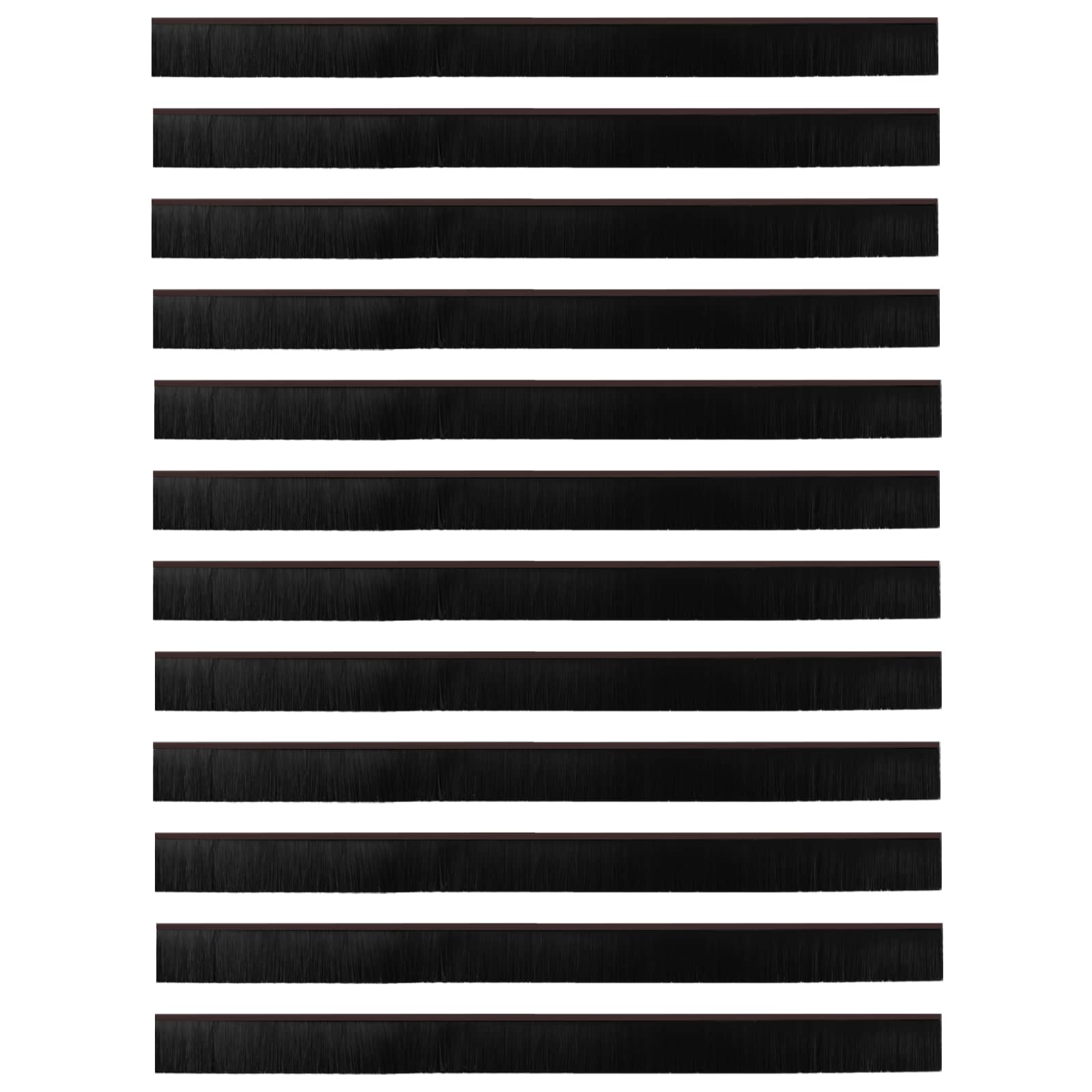 Guarnizioni a spazzola autoadesive per porte in alluminio 100 cm marrone - Set 12 pcs
