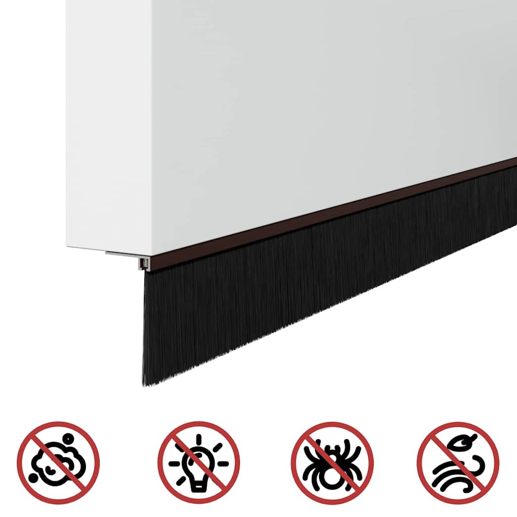 Guarnizioni a spazzola autoadesive per porte in alluminio 100 cm marrone - Set 12 pcs