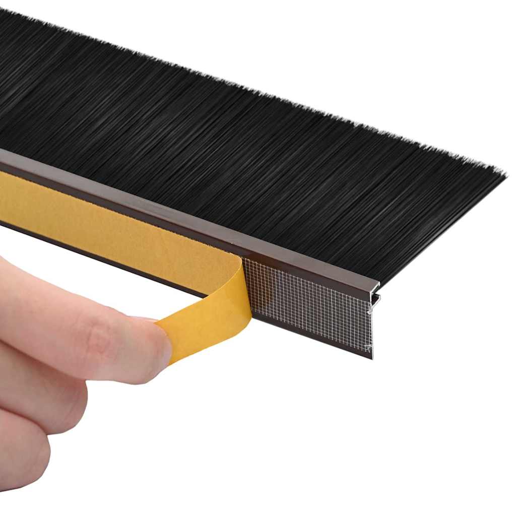 Guarnizioni a spazzola autoadesive per porte 12 pezzi marrone 100 cm