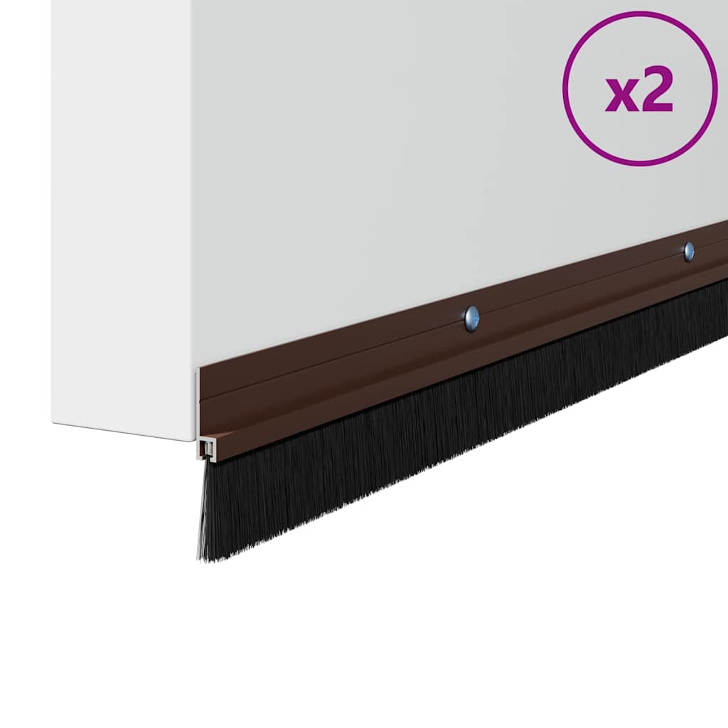 Spazzole per porte a vite 2 pz Marrone 100 cm