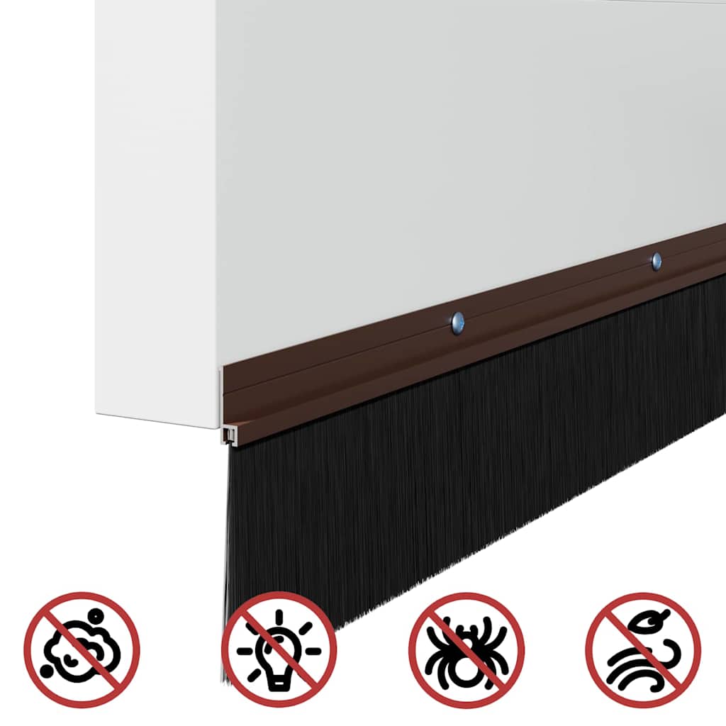 Guarnizione a spazzola per porta a vite 100 cm Marrone - Confezione 2 pezzi