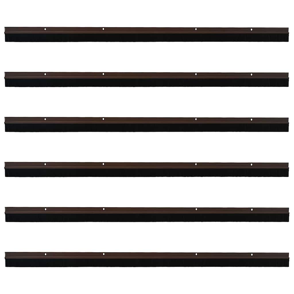 Spazzole per porte a vite 6 pcs Marrone 100 cm