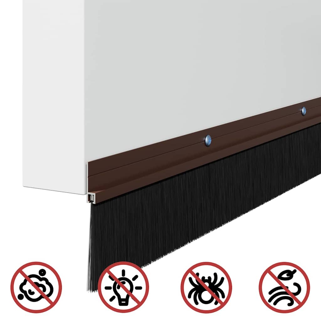 Guarnizione per porta a spazzola 100 cm marrone - 6 pezzi