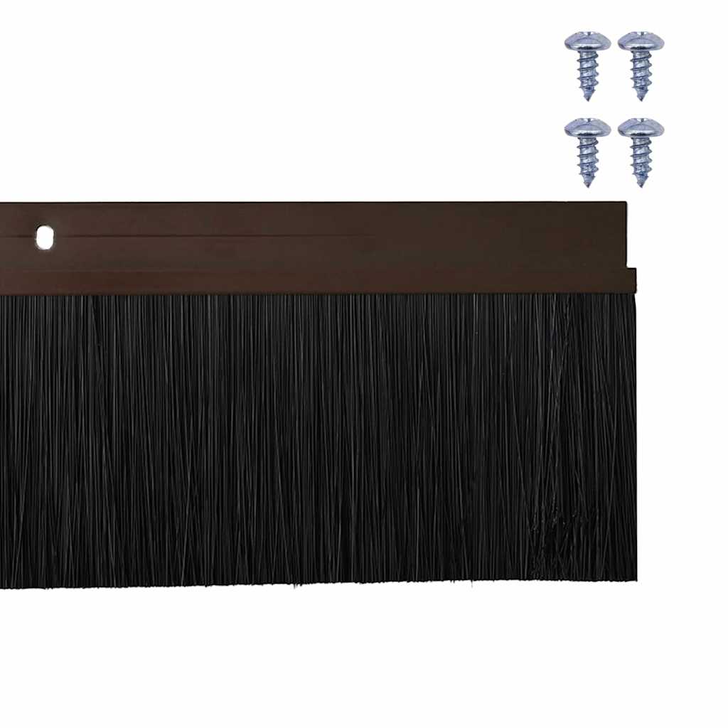 Guarnizione per porta a spazzola 100 cm marrone - Set 6 pezzi