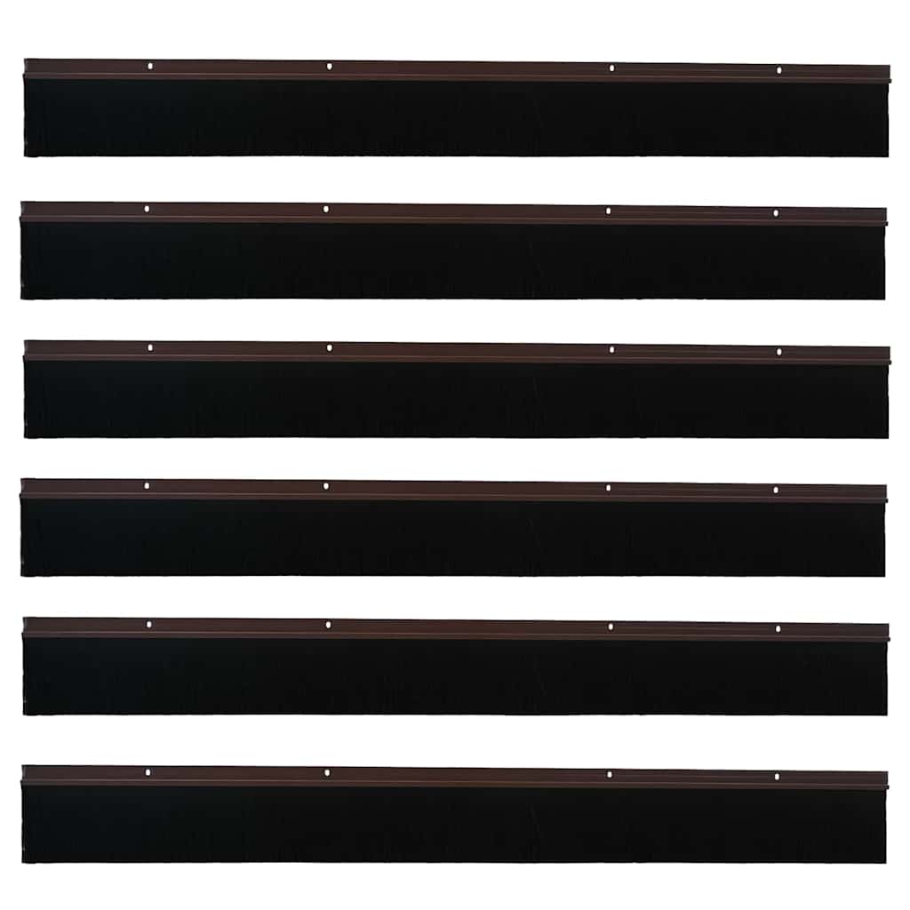 Spazzole per porte a vite 6 pezzi Marrone 100 cm
