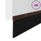 Spazzole per porte a vite 6 pezzi Marrone 100 cm