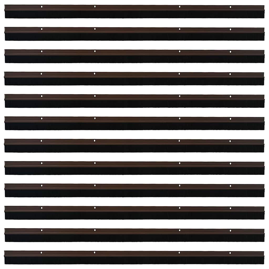 Guarnizione per Porta a Spazzola a Vite 100 cm Marrone - Set 12 pezzi
