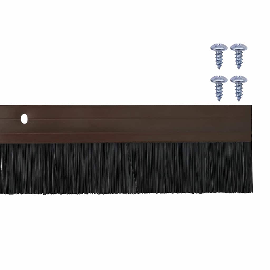 Guarnizione per Porta a Spazzola a Vite 100 cm Marrone - Set 12 pezzi
