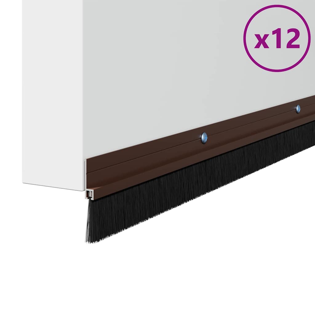 Guarnizione per Porta a Spazzola a Vite 100 cm Marrone - Set 12 pezzi