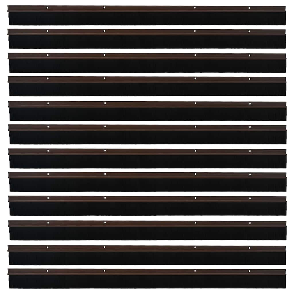 Spazzole per porte a vite 12 pezzi Marrone 100 cm