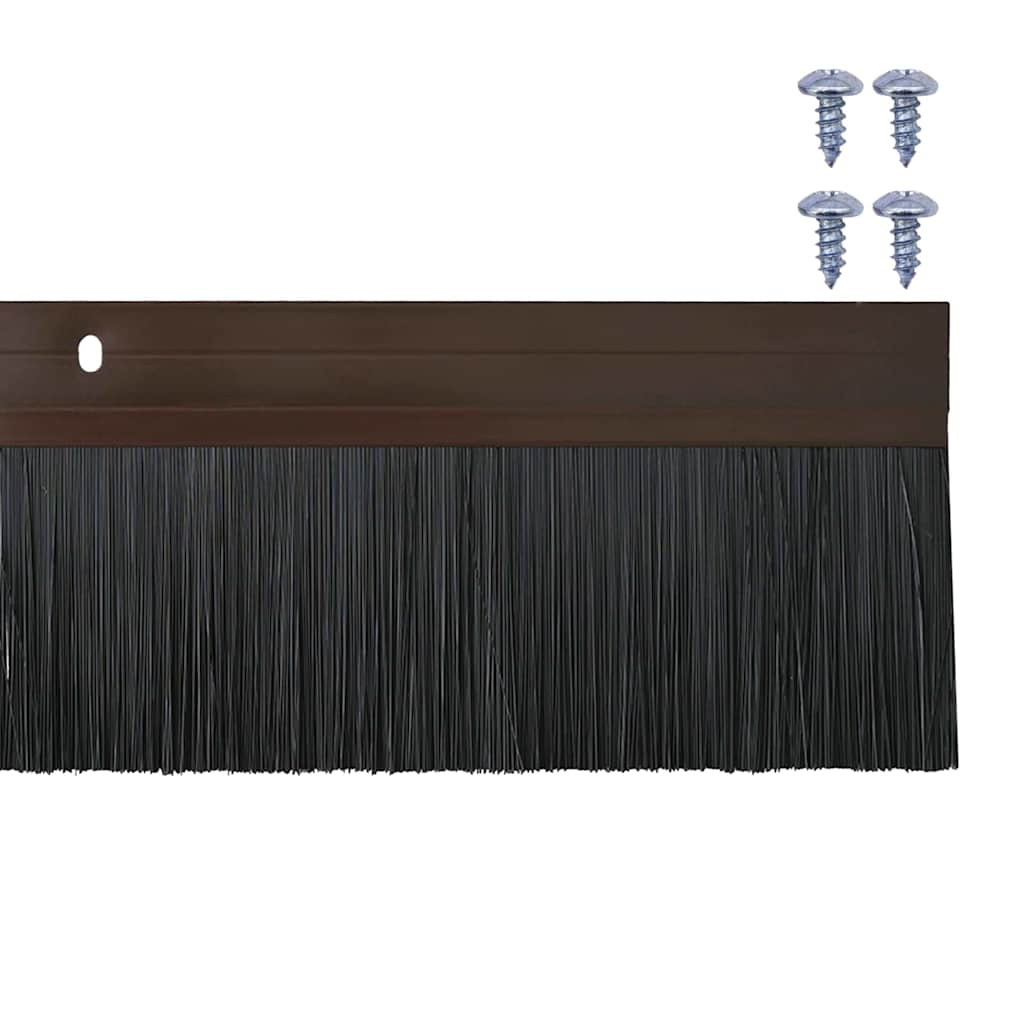 Spazzole per porte a vite 12 pezzi Marrone 100 cm