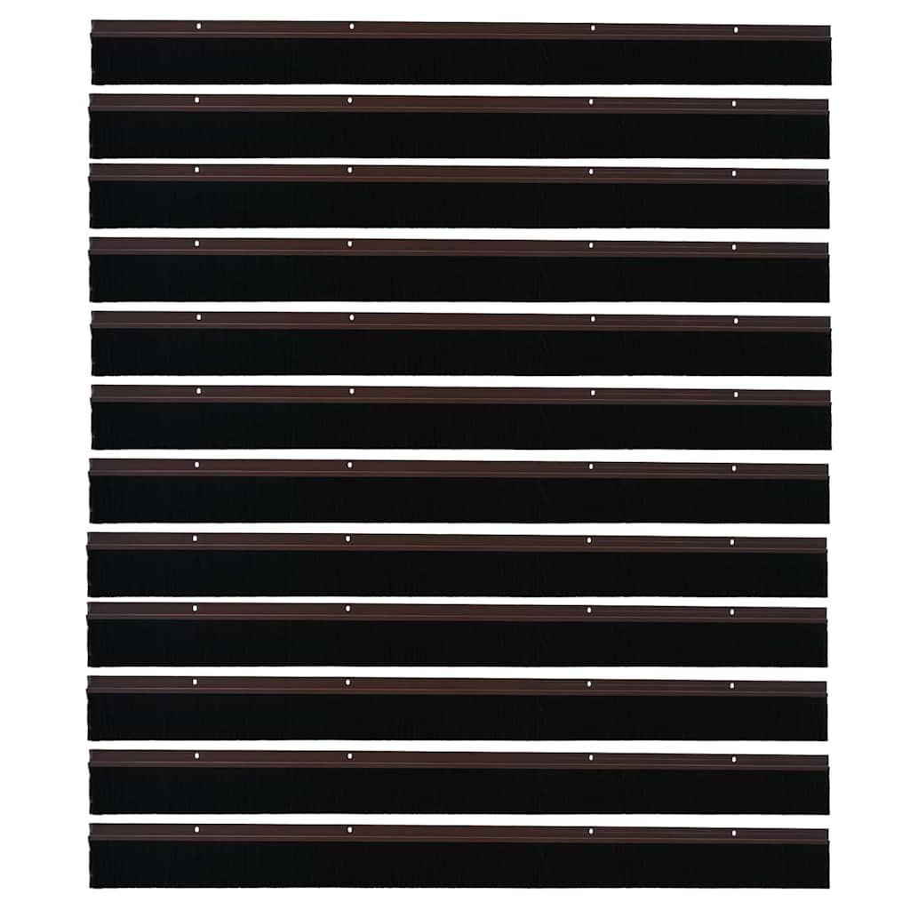 Guarnizione per porta a spazzola a vite 100 cm marrone (12 pezzi)