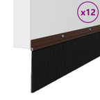 Spazzole per porte a vite 12 pz Marrone 100 cm