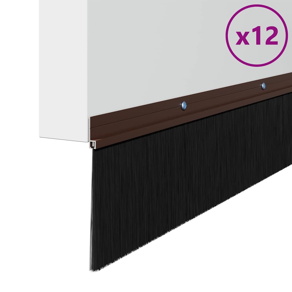 Spazzole per porte a vite 12 pz Marrone 100 cm