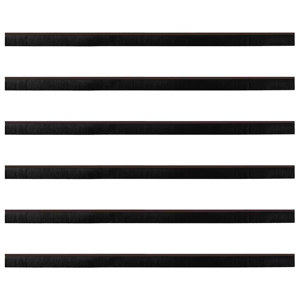 Spazzole per porte a vite 6 pezzi Marrone 100 cm