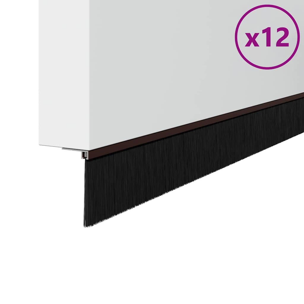 Spazzole per porte a vite 12 pz Marrone 100 cm