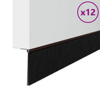 Spazzole per porte a vite 12 pezzi Marrone 100 cm