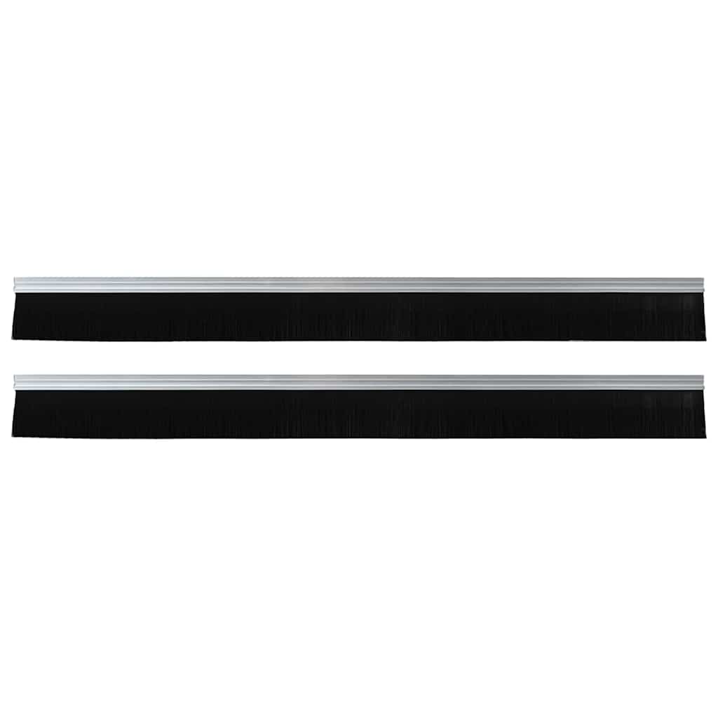 Spazzole per porte autoadesive 2 pz Argento 100 cm
