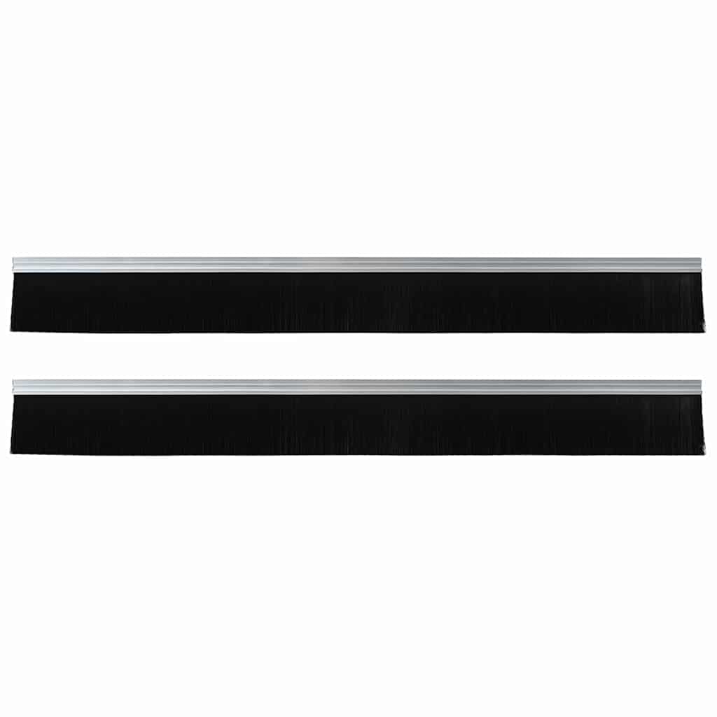 Spazzole per porte autoadesive 2 pezzi Argento 100 cm
